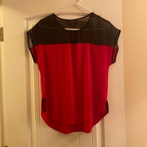 AUW Red and Black Blouse